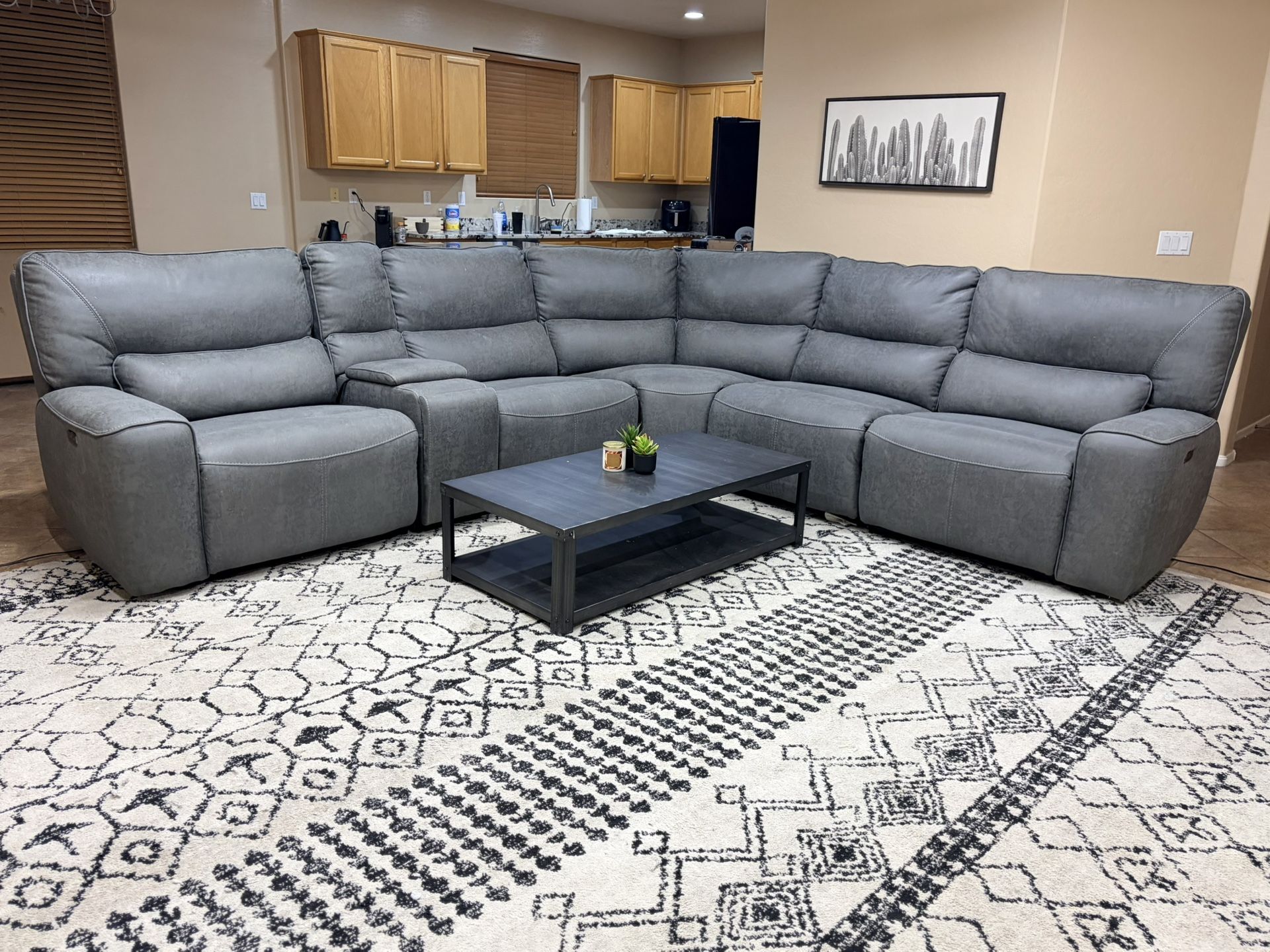 Costco 6pc Power Reclining Fabric Sectional-Like New