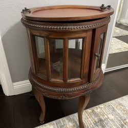 Vintage Oval Curio  Cabinet