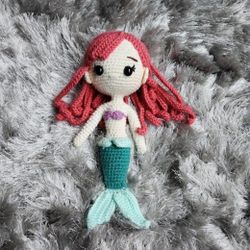 New Crochet Doll Ariel Princess 11 Inches Toy Gift