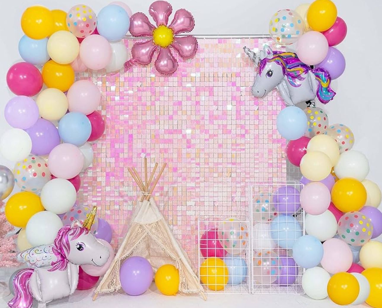 Sequin Pink Rainbow Backdrop