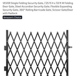 VEVOR Single Folding Security Gate, 7.25 ft H x 7.8 ft 
