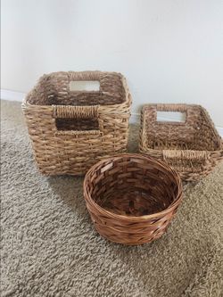 Wicker Baskets-set of 3
