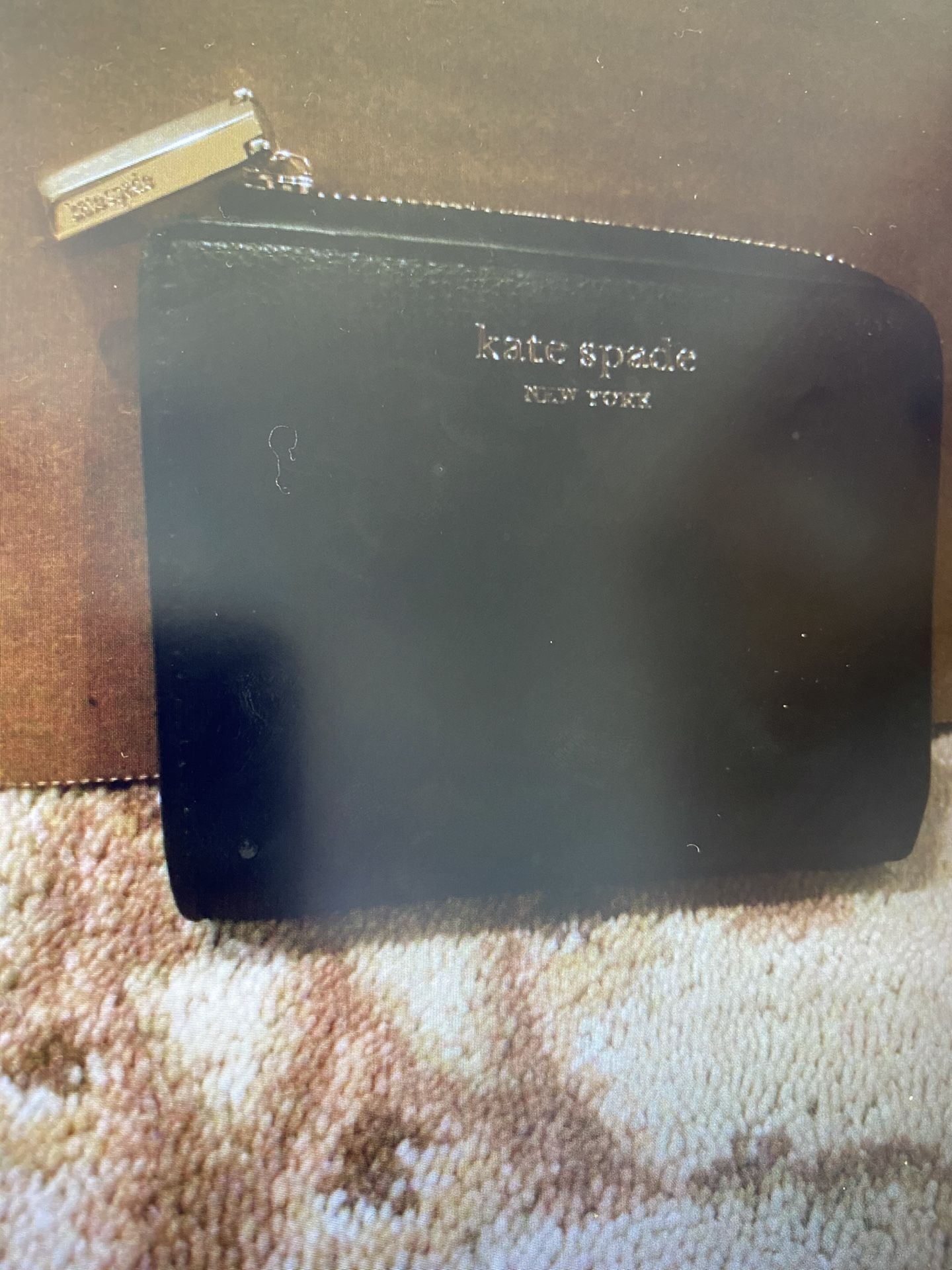 Kate Spade Cameron Small L zip Bifold Leather Wallet Black