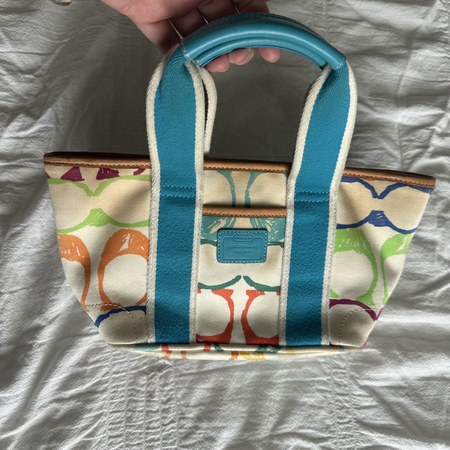 Y2K vintage Hampton multicolor mini coach tote for Sale in Prosper