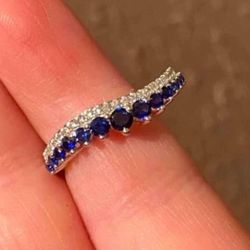 Sapphire Band 925 Sz 7 Or 8