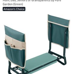 Garden Kneeler and Seat - 2-in-1 Foldable Garden Kneeling Pad and Stool with Removable Pockets for Gardening Tools - Gardening Gifts for Women, Mom, D