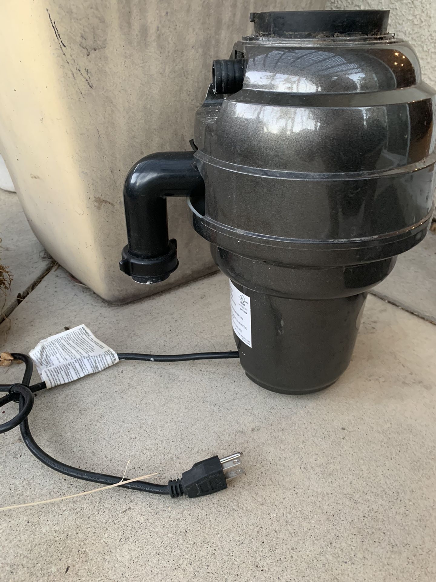 Garbage Disposal - American Standard. 2700 RPM, 1.25 HP. Warranty 10 years. Works great. Changed kitchen sink and do not want to use a garbage disposa
