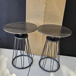 New Pair of Small Round End Tables. Assembled 