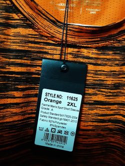 Trysil  Men's Fitness Compression TShirt, Quick Dry, NWT,  Orange/Black, 