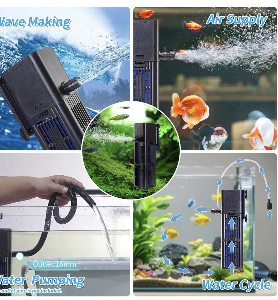 Aquarium Filter Water Flow.  (50-160  Galon)