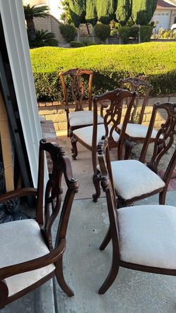 Large wood table and chairs