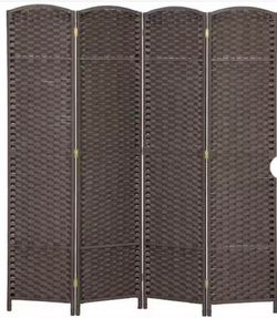 Room Divider 4-Panel Folding - Woven