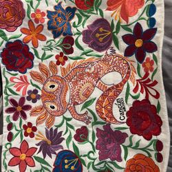 Axolotl Embroidered Canvas Tote 