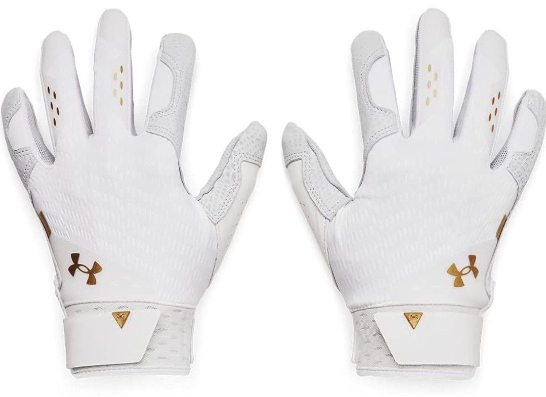 Under Armour Harper Pro 21 Batting Gloves Strap Premium Elite Men’s White Small