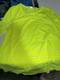 Neon striped long sleeve blouse