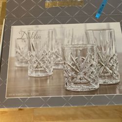 Set Of 8 Dublin/Shannon Crystal Glasses In Box Never Used.
