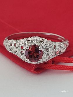 10K White Gold Tourmaline Art-Deco Style Ring Size 7.75, Solid Gold/ Anillo de Oro Blanco con 1 ! Turmalina👌🎁