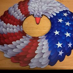 VJV-Fourth of July round wood wreath