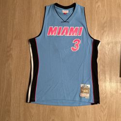 Size Large - Mitchell And Ness Authentic Swingman Jersey Vintage NBA Basketball Miami Vice Wade Jersey - Nike Sports New Era Supreme Stussy
