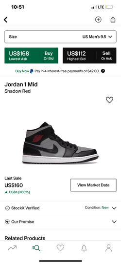Jordan 1 Mid Shadow Red