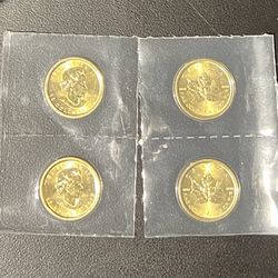 Maple Gold Coins 1/4oz Each One 