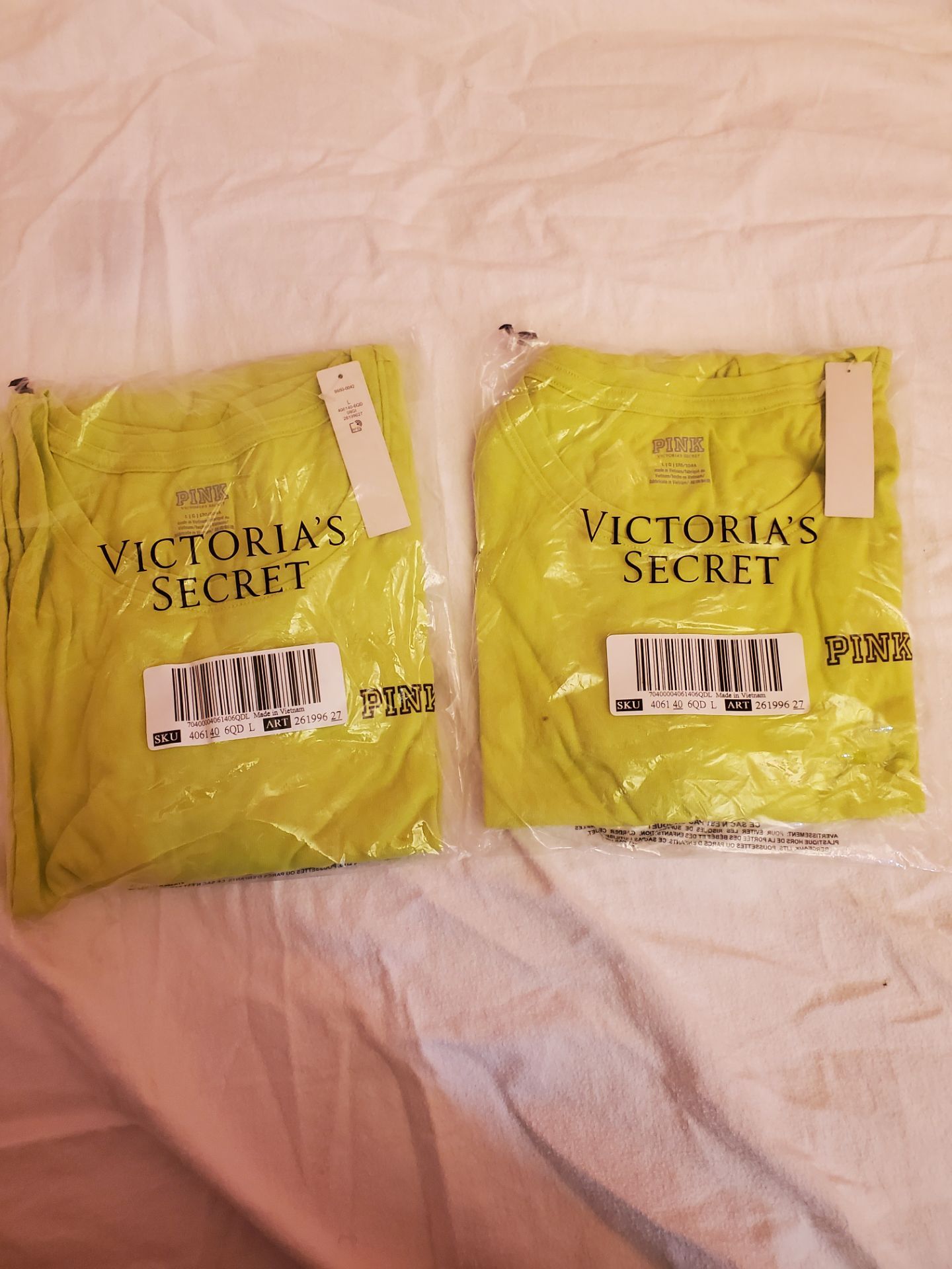 Victoria's Secret PINK Women's Solid Yellow Top, Size L Regular