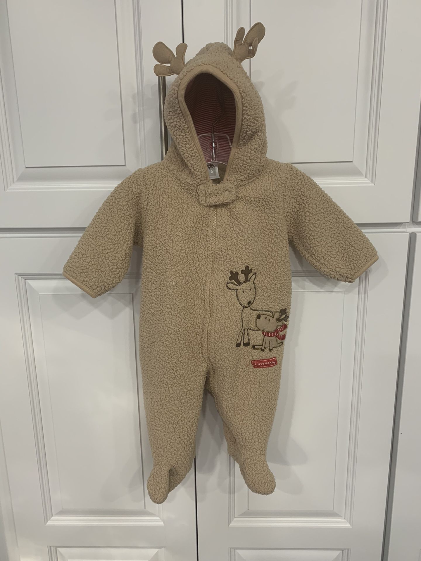Carter’s Fleece Reindeer Footie Winter Suit Size 6M