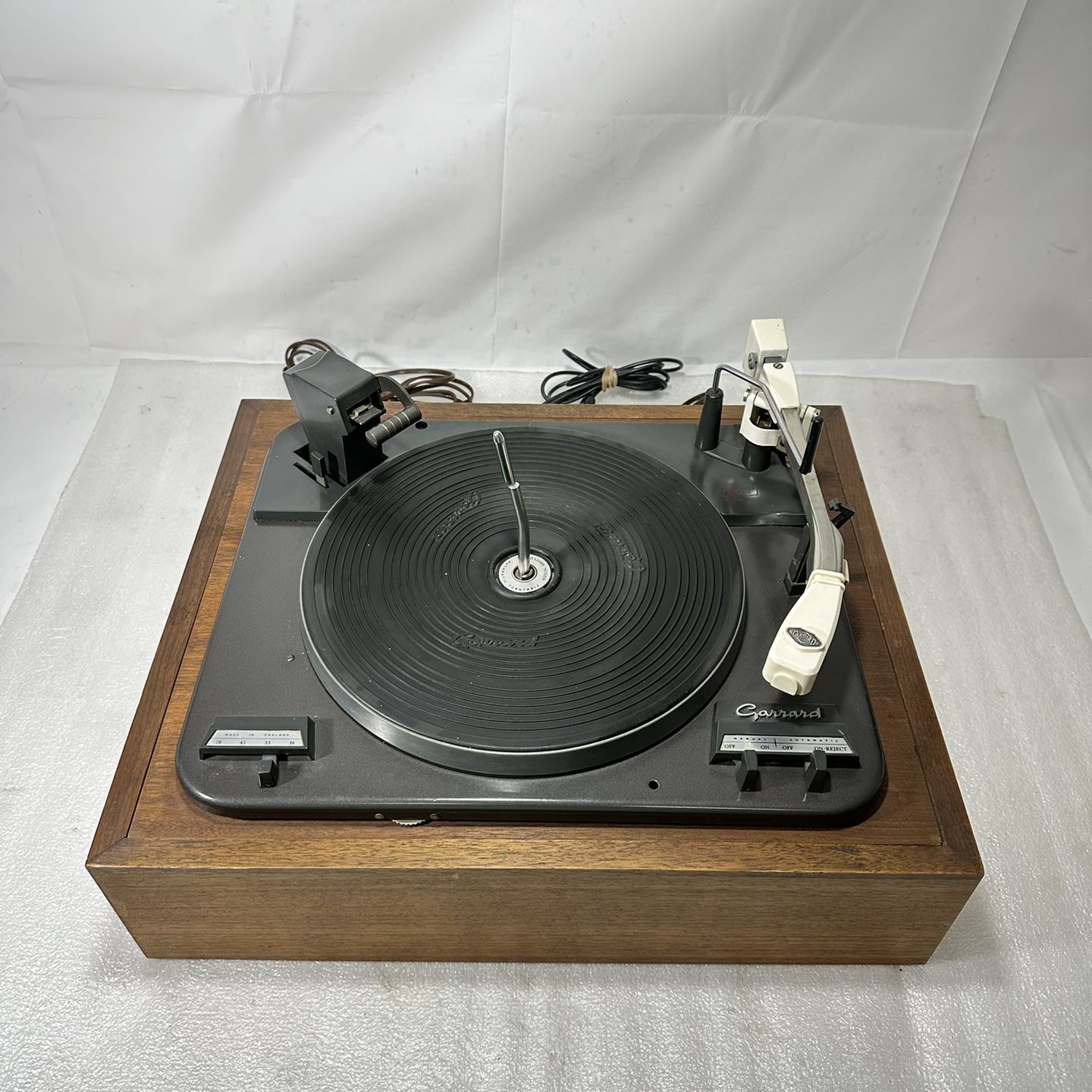 Vintage 60's Garrard Type A Turntable Record Player ~ Power On