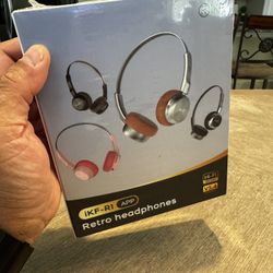 iKF-R1 Retro Headphones Bluetooth 5.4 Hi-Fi Sound Custom EQ via App 60H Playtime Comfortable Fit Multipoint Connection Lightweight Vintage Headphones 