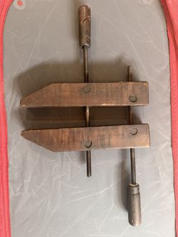 Vintage wooden handscrew woodworking clamp