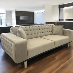 New  Velvet Chesterfield Convertible Futon Sofa Bed  Living Room Luxury