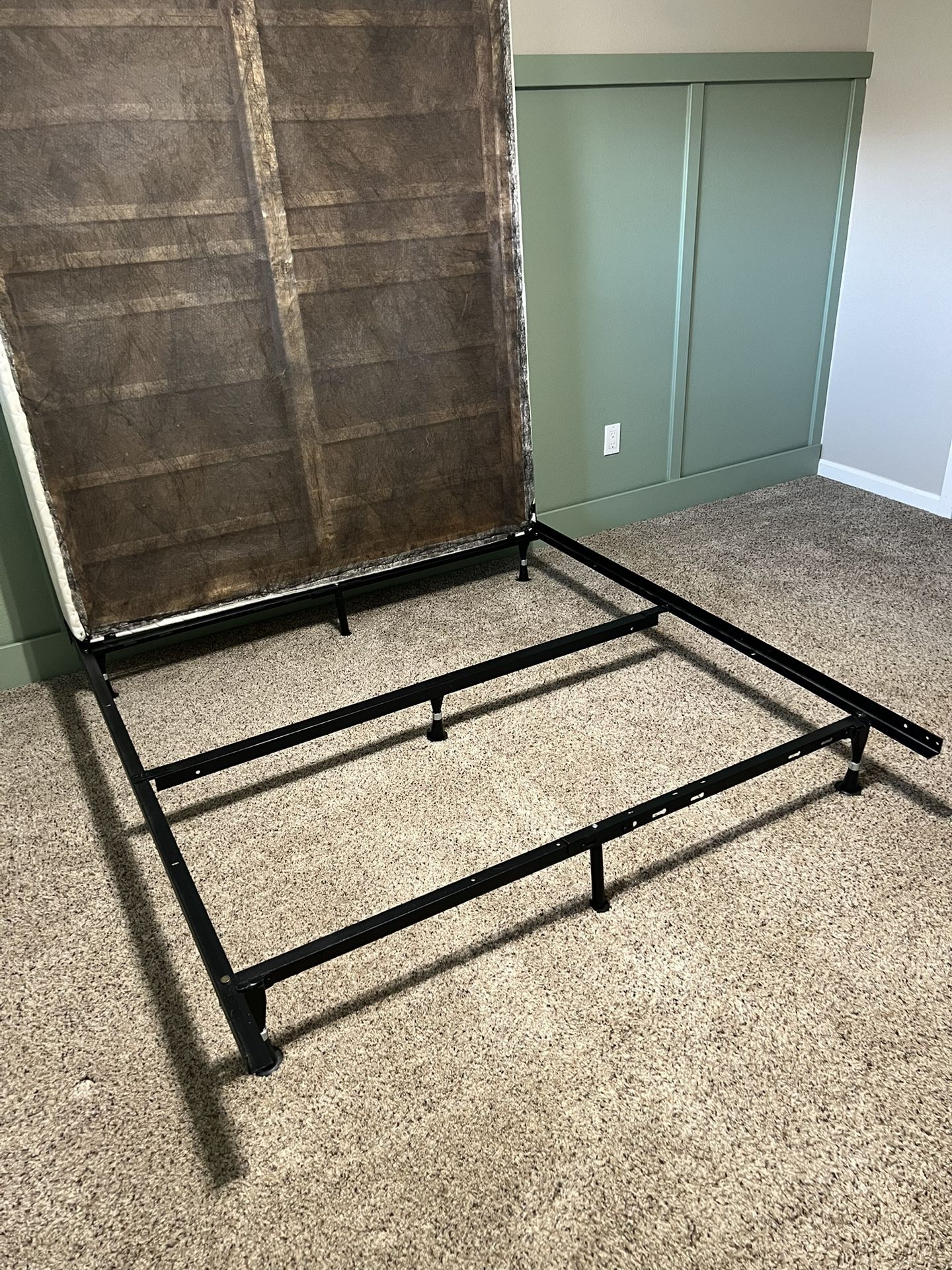 Queen 1/2 Boxspring and Steel Bed Frame