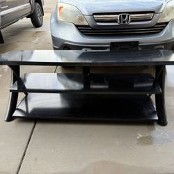 Black TV Stand with Shelves – Modern & Sturdy