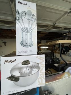 Pasta Pot And Utensil Serving Brand New