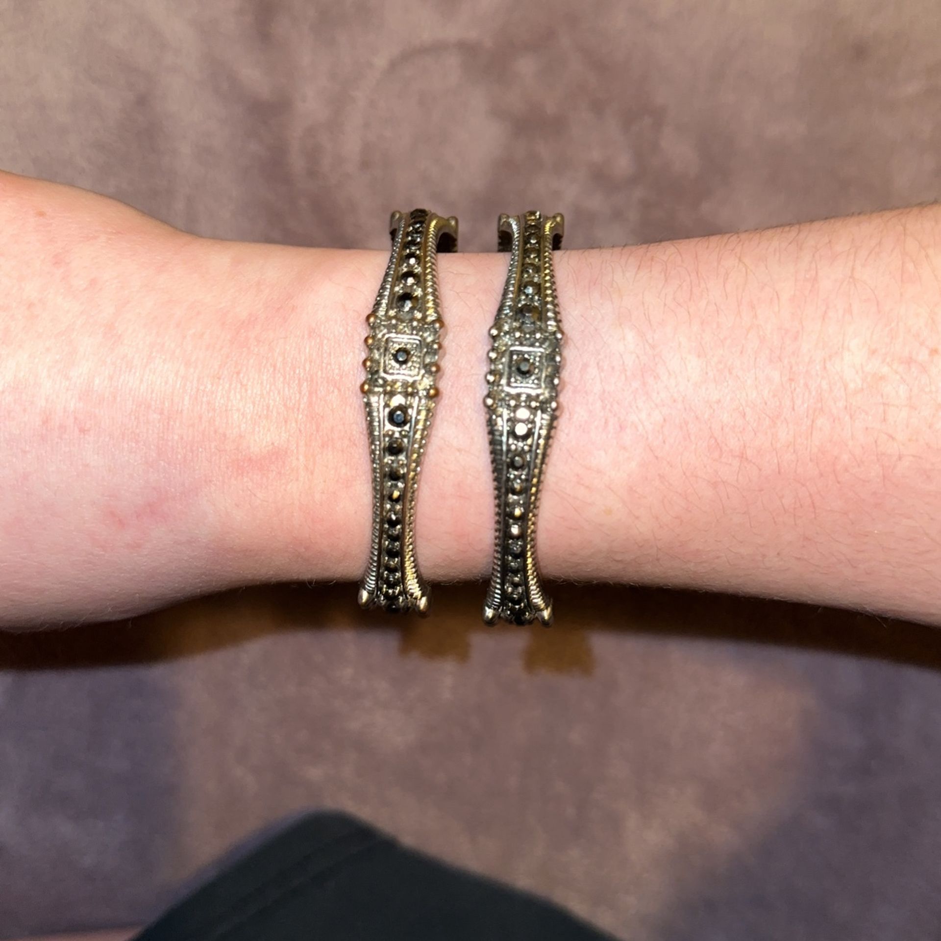 2 Black And Gold Bracelet