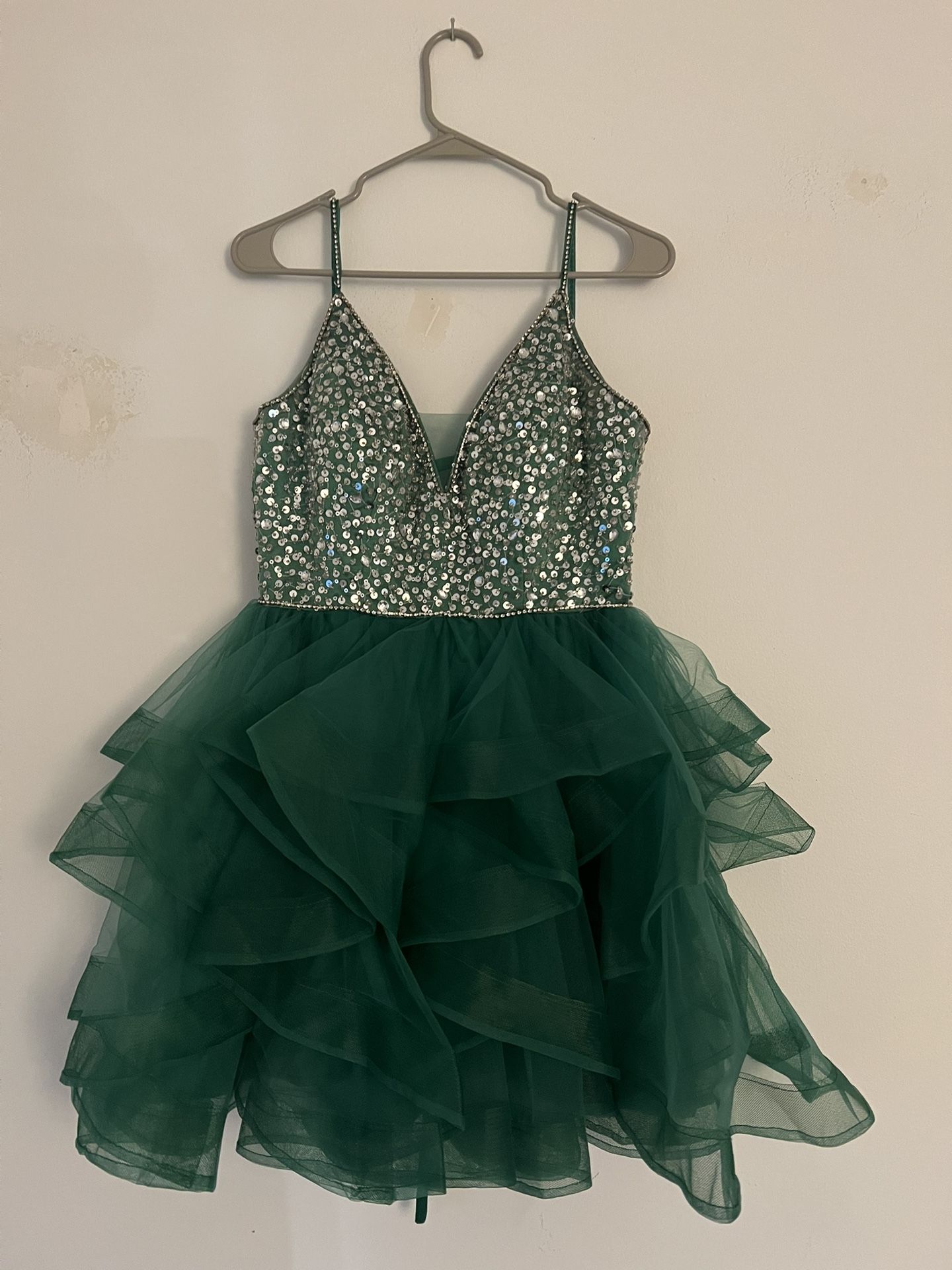 Green Bedazzled Dress - Small