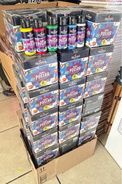 bluebird kids poster paints 6 shades BUNDLE LOT OF 30 BOXES OF PAINT for $35