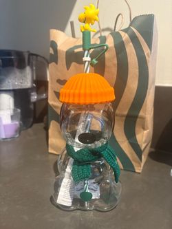 Snoopy glass cup Starbucks