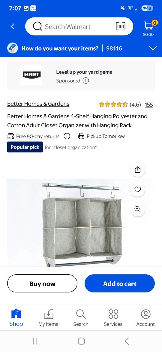Better homes and gardens hanging closet organizer small space decor fabric cube bins