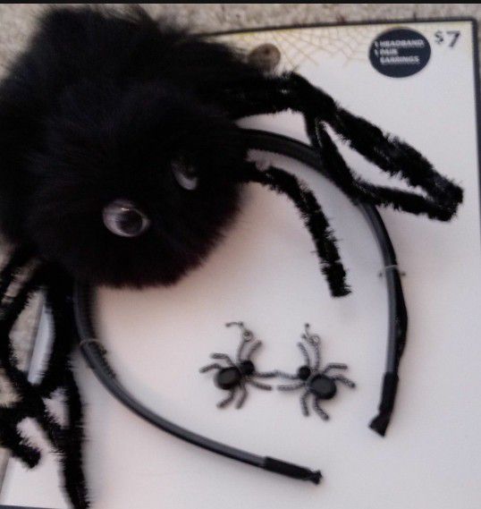 Halloween Costume "Spider Headband with Spider Earrings.