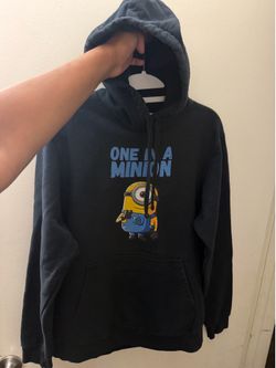 Despicable Me “One in a Minion” Black Pullover Hoodie Size Medium
