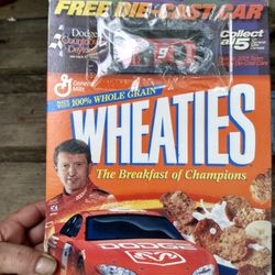 Vintage Bill Elliott Cereal Boxes. One Still Has His Toy Stock Car 