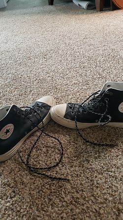 Leather Converse All stars 8.5 high tops.