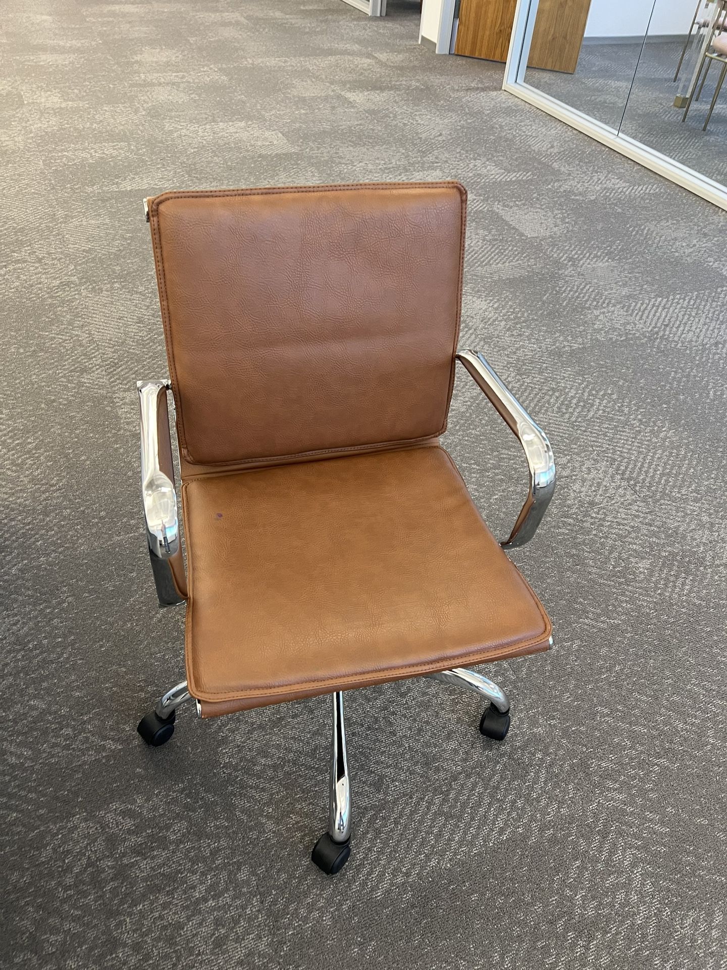 Brown Leather Office Swivel Chair