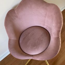 Pink Velvet Petal-Back Task Chair | Ergonomic | Gold Base | Adjustable