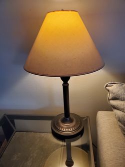 Bronze Table Lamp with Cream Shade