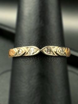14k solid Rose and White Gold 0.15CTW Natural Diamond ring sz 7