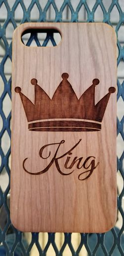 King design laser engraved wood case for iphone and Samsung Galaxy
