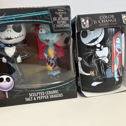 Nightmare Before Xmas  Salt N Pepper Shaker N Mug