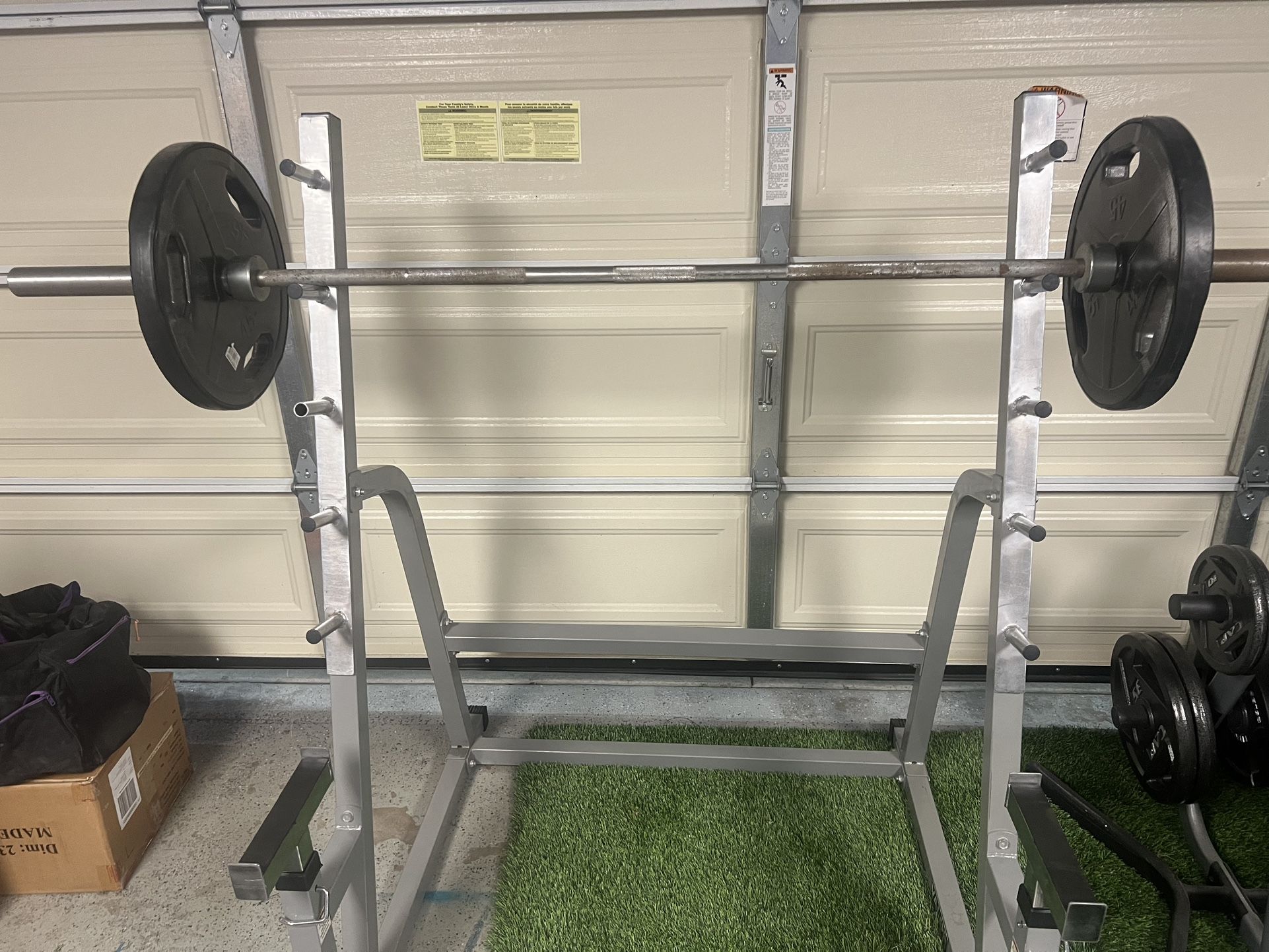 Heavy-Duty Adjustable Squat & Rack + Olympic Bar